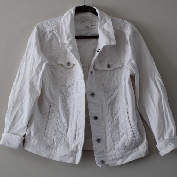 Pilcro and the Letterpress White Denim Jacket - Picture 1 of 9